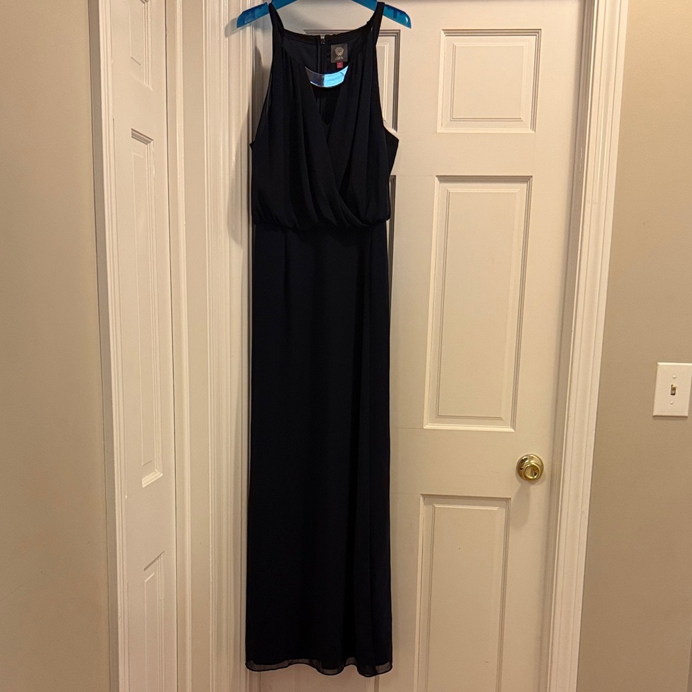 Vince Camuto Navy Floor Length Gown